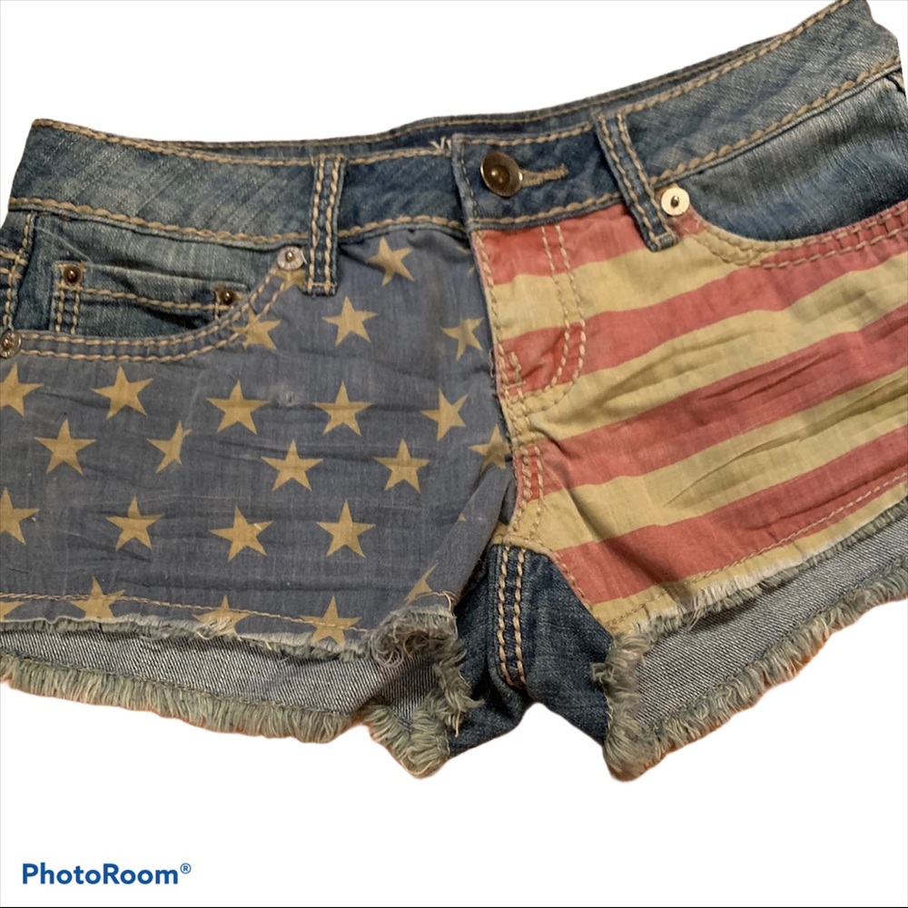YMI AMERICAN FLAG DENIM SHORTS